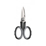 Topeak 5 1/2" electricians shears in black with ergonomic handles, designed for precise cutting in workshop or electrical tasks.