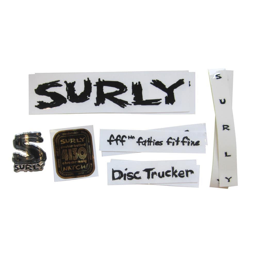 Surly MDS dropouts spares and accessories with headbadge for bike frames, shown on a bicycle component.