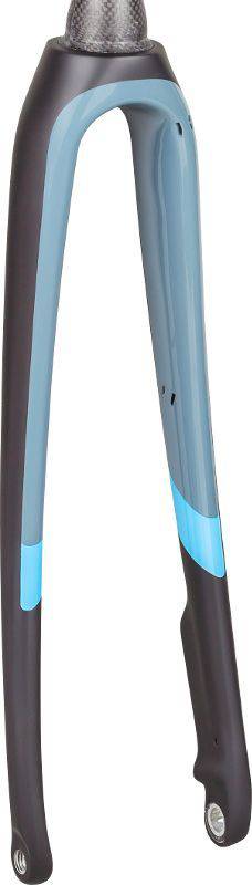 Trek Domane SLR6 disc brake fork in matte black and grey, replacement bicycle component with sleek design.