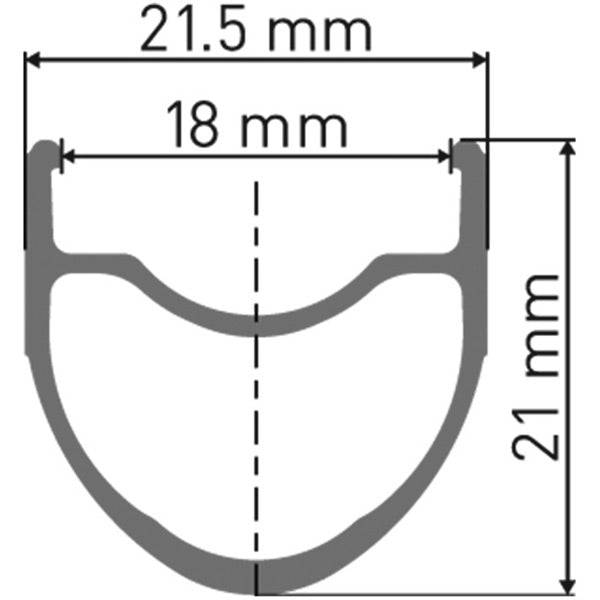 DT Swiss RR 411 road cycling tubeless-compatible rim with 18mm internal width, shown from side view highlighting the wide profile.