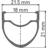 DT Swiss RR 411 road cycling tubeless-compatible rim with 18mm internal width, shown from side view highlighting the wide profile.