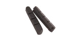 Bontrager black road brake pad inserts for Shimano bikes, showcasing durable component design and installation details.