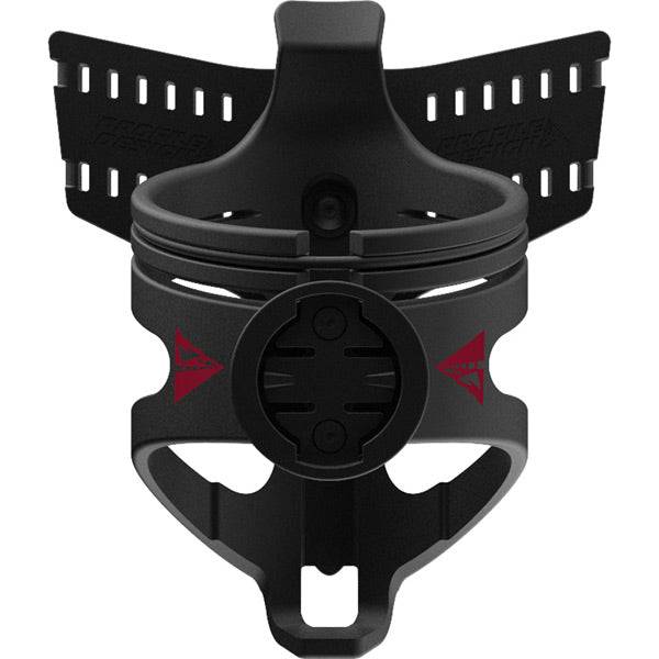 Profile Design HSF BTA Aerobar hydration system with Garmin mount for cycling, showing the aerodynamic hydration setup on the bike.