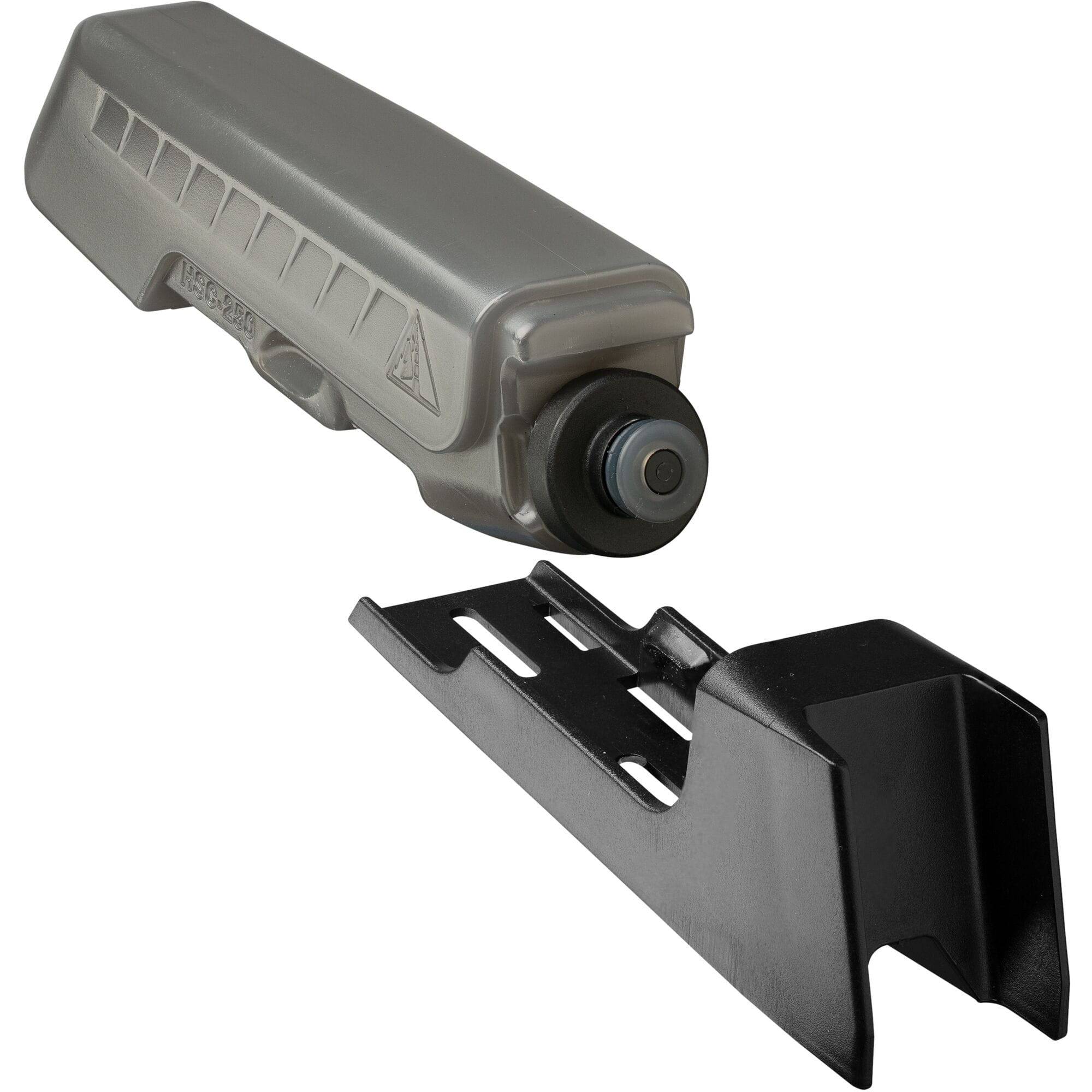 Profile Design HSC 250 Liquid Nutrition Flask mounted on top tube, cycling accessories with 250ml capacity.