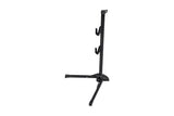 Topeak Flashstand eUp folding e-bike stand with quick-adjust frame hooks and black finish, designed for easy bike support and storage.