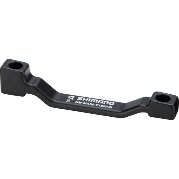 Shimano M985 disc brake adapter for 180mm rotors, post mount, for mountain bike components.