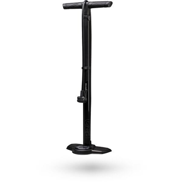 PRO Competition Floor Pump with dual head for Presta and Schrader valves and 160 PSI gauge, ideal for bike tire inflation.