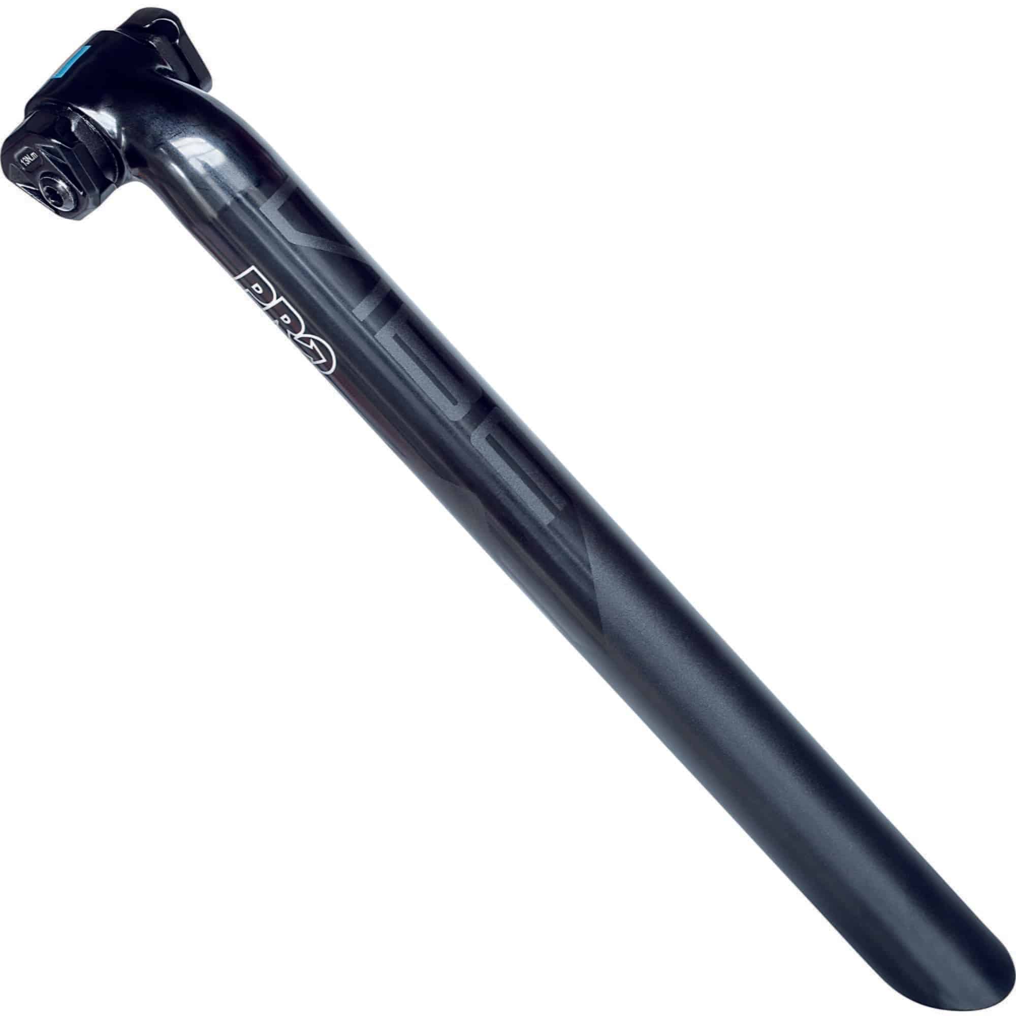 PRO Vibe alloy seatpost for bikes, Di2 compatible with inline and layback options, durable cycling component.