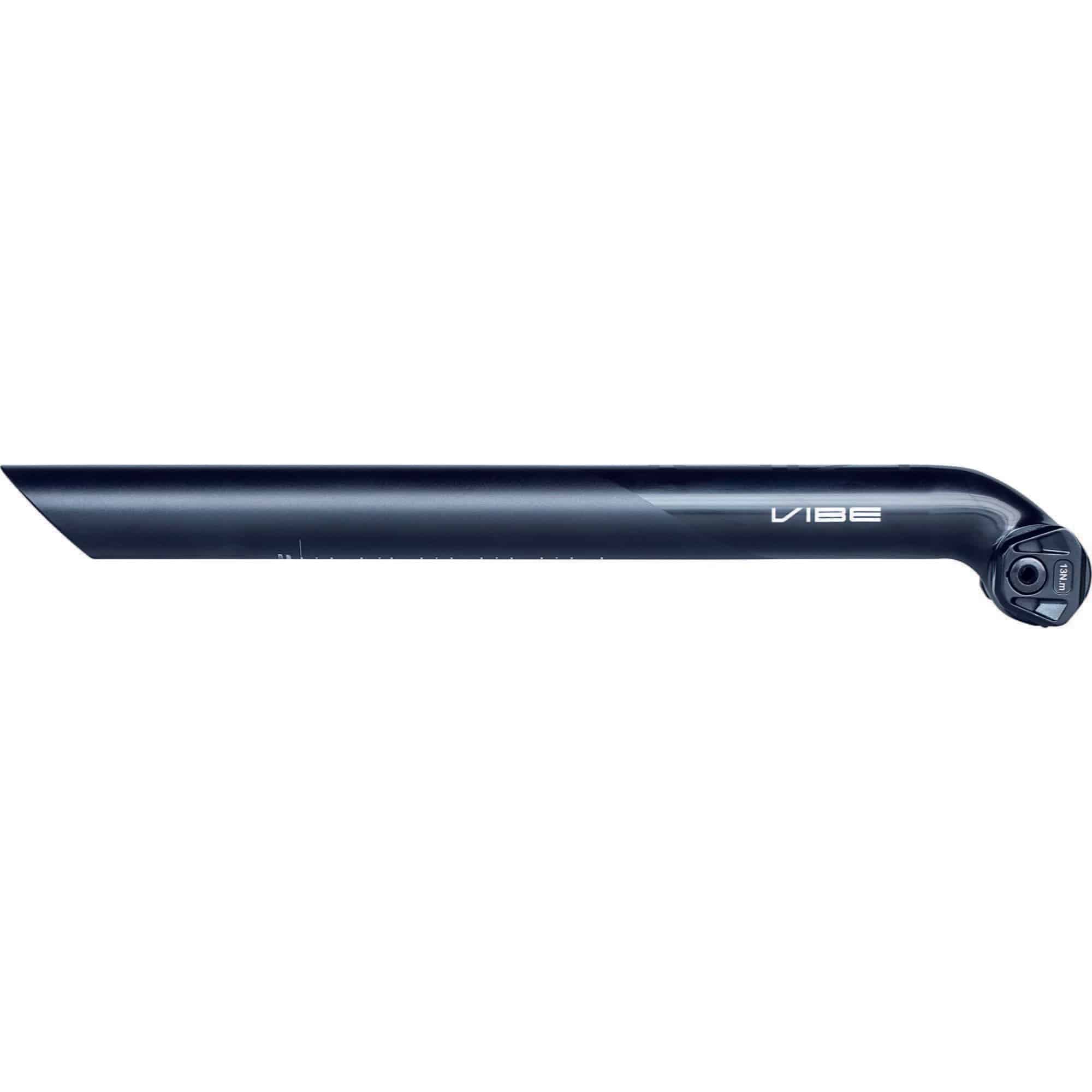 PRO Vibe alloy seatpost for road bike, Di2 compatible with inline and layback options, featuring sleek design and durable construction.