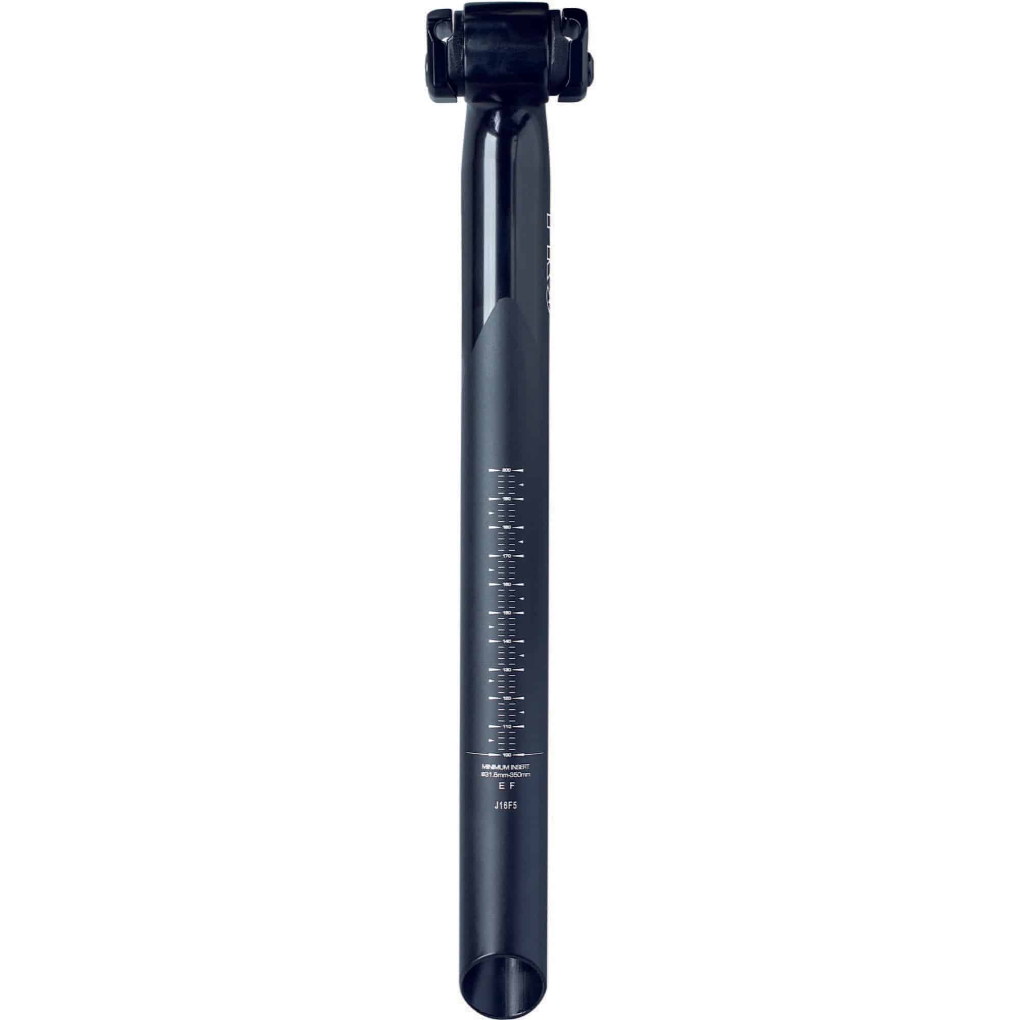 PRO Vibe alloy seatpost for bikes, Di2 compatible, with inline and layback options, featuring sleek metal construction and mounting hardware.
