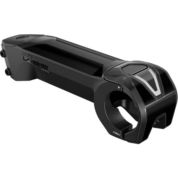 PRO Stem Vibe Aero alloy road bike stem, 31.8mm clamp, adjustable to -17 degrees, designed for aerodynamic performance and control.