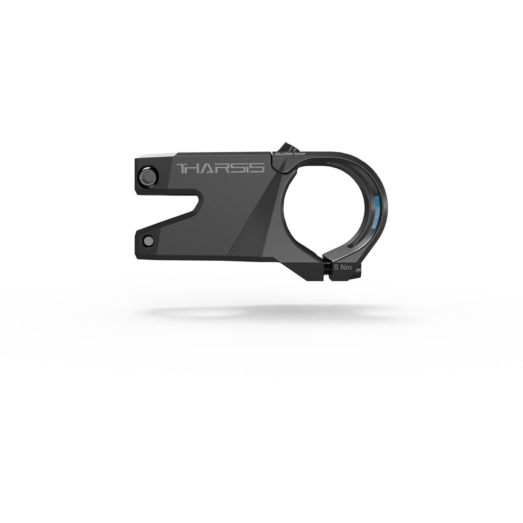 PRO Tharsis Alloy Stem 35mm clamp for aggressive trail and enduro riding, showing the sturdy metal construction and branding.