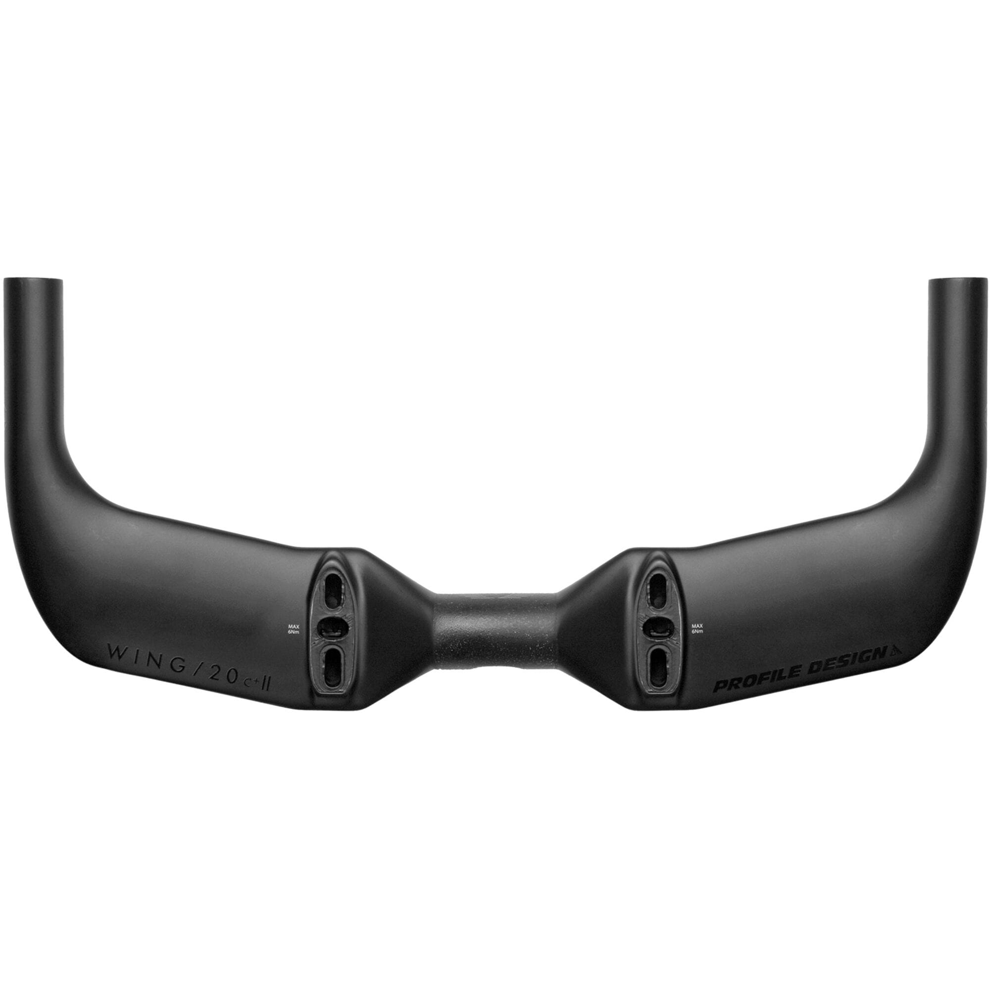 Profile Design Wing 20c++ carbon aerodynamic bike handlebar with adjustable basebar, shown from side view with sleek design.