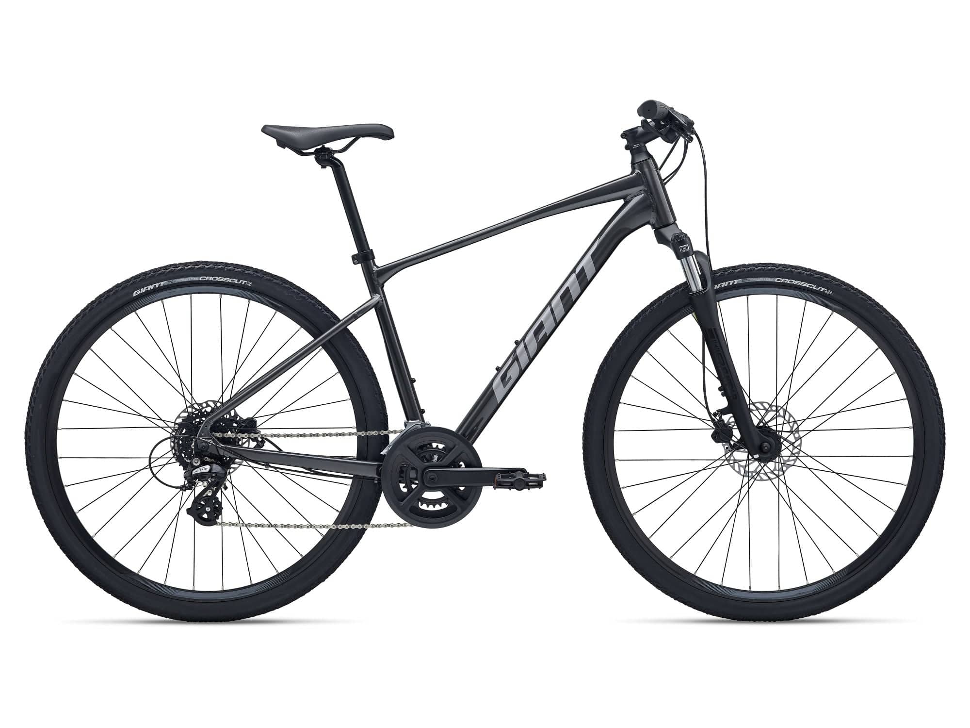 Giant Roam 4 MY26 hybrid bike with suspension fork and disc brakes, suitable for commuting and trail riding.