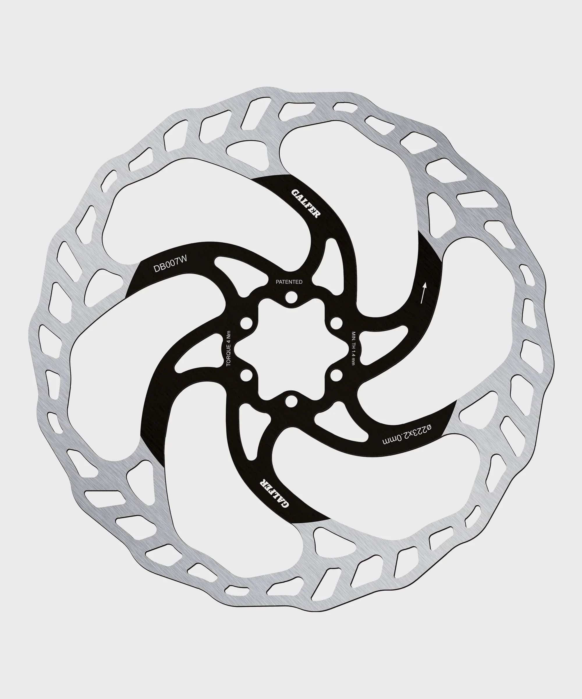 Galfer Wave 6-bolt disc brake rotor for mountain biking, high-performance MTB component, with ventilated design and durable metal construction.