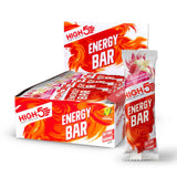 High5 Energy Bar pack of 12 with natural fruit and grain, endurance snack, showing assorted fruit and grain ingredients in the packaging