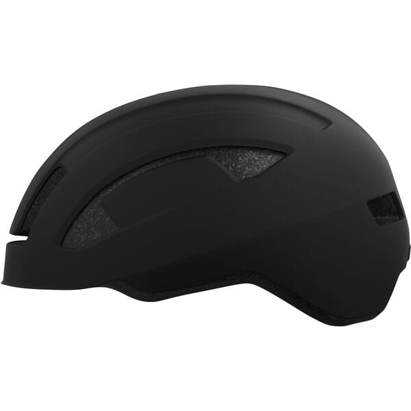 Lazer Cityzen KinetiCore small matte black urban cycling helmet with TurnSys adjustment system, shown from a side angle.