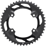 Shimano GRX FC-RX600 11-speed double chainring, 46T outer, for 46-30T gravel bike drivetrain, with visible teeth and brand logo.