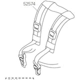 Thule RideAlong Mini replacement harness for child bike seat, securing straps, in black with adjustable buckles.