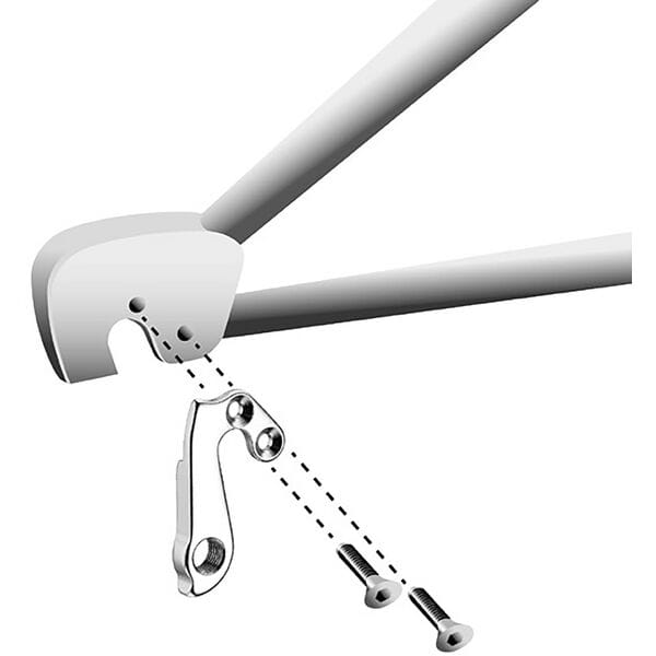 M Part gear hanger for Cervelo and Eddy Merckx bike frames, durable replacement component, shown in the image.