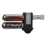 Zefal Ez Control CO2 hand pump with dual cartridge holder for bike tire inflation, compact bike accessories by Zefal.