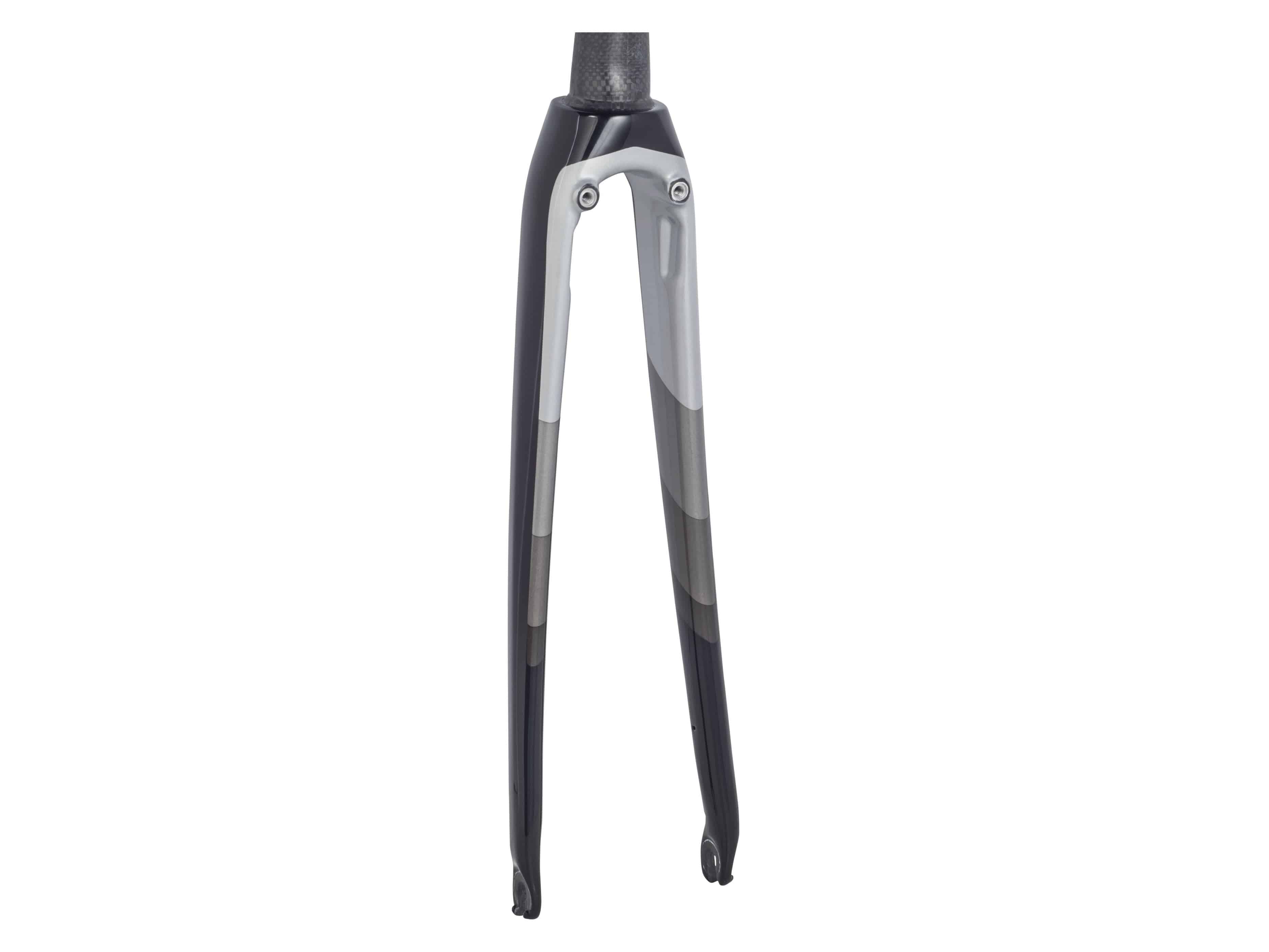 Trek 2017 Domane SLR 8 road bike forks with disc and rim brake compatibility, lightweight carbon components for performance cycling