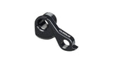 Trek hardtail bike rear derailleur hanger in black with 142x12mm thru axle, rear drive side component for bike maintenance