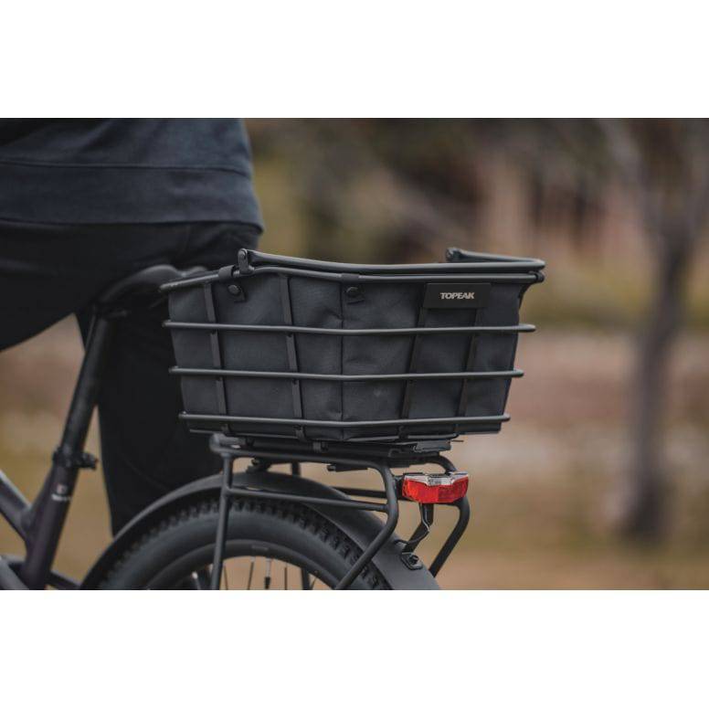 Topeak Omni QuickTrack Large Black adapter for MTX and RX trunk bags on rear racks, accessory for bike gear.