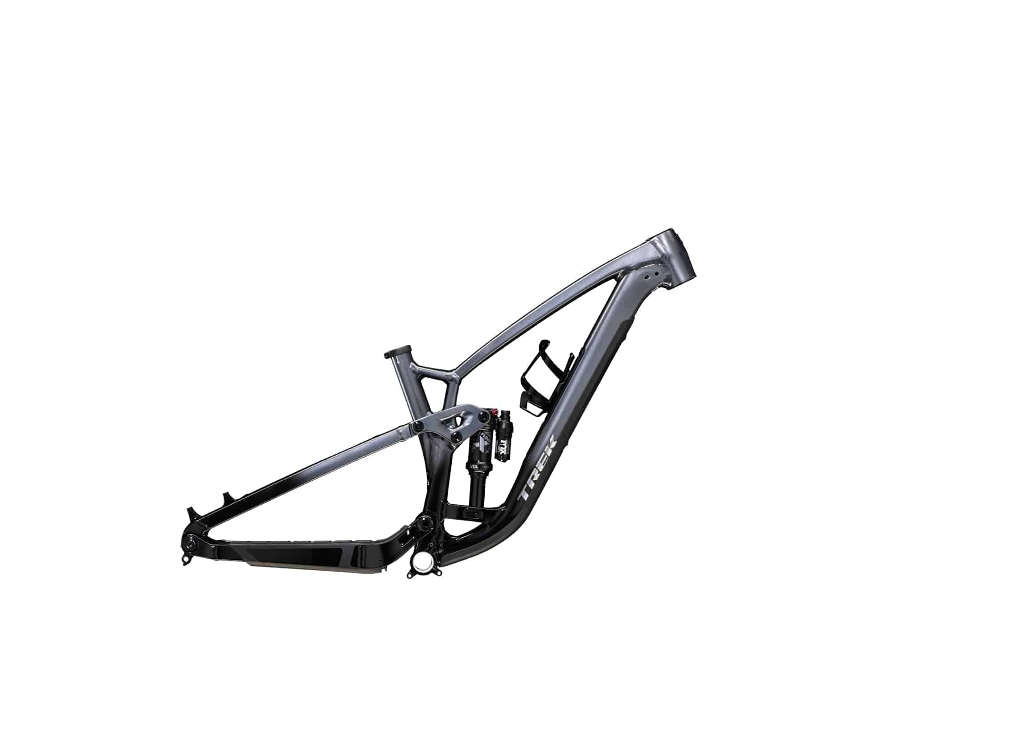 Trek Fuel EX Gen 6 alloy MTB frameset with adjustable geometry, mountain bike component, showing frame with suspension mount points.