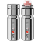 Elite Deboyo Race stainless steel vacuum bottle in silver, 550ml, with 12-hour thermal insulation for hot or cold beverages.