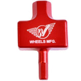 Wheels Manufacturing workshop tool for Fox DHX2 and FLOAT X2 shocks, hex wrench adjuster tool for mountain bike suspension.