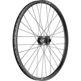 DT Swiss D 1900 26-inch front wheel with 30mm rim and 12x110mm axle for dirt jump MTB riding, showcasing the wheel's rim and hub design.
