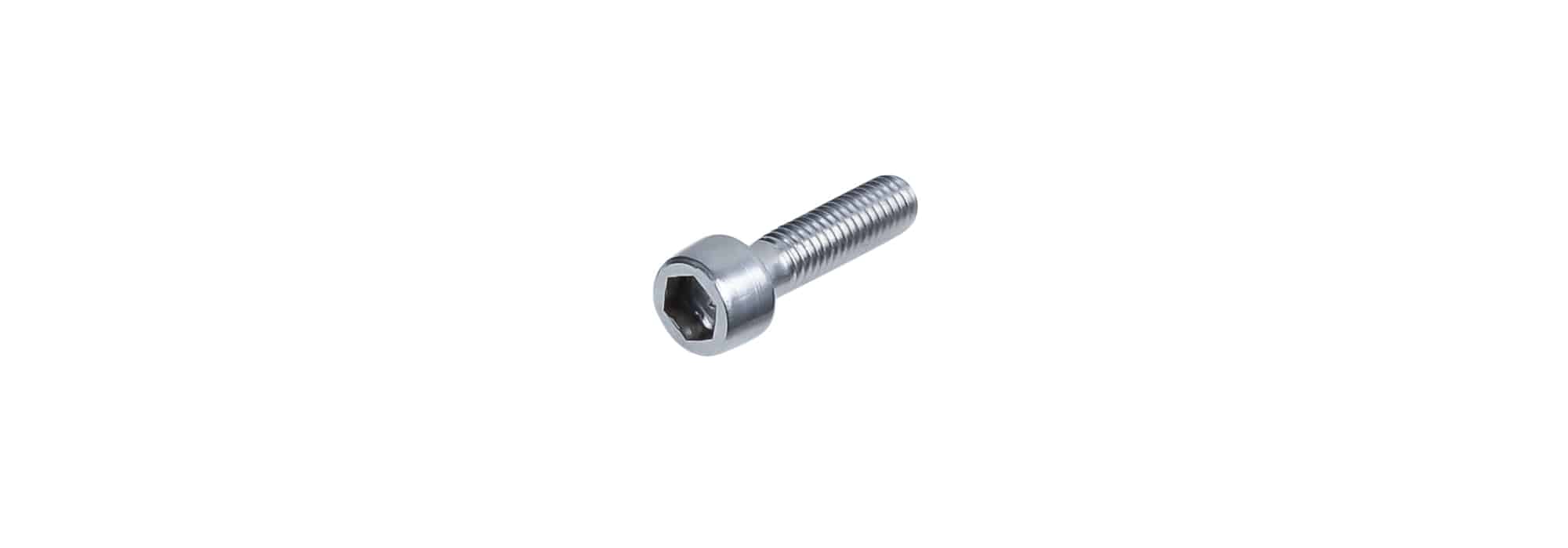Trek SRAM Yaw front derailleur hanger bolt, 14mm, silver bike component for precise gear shifting and bike maintenance.