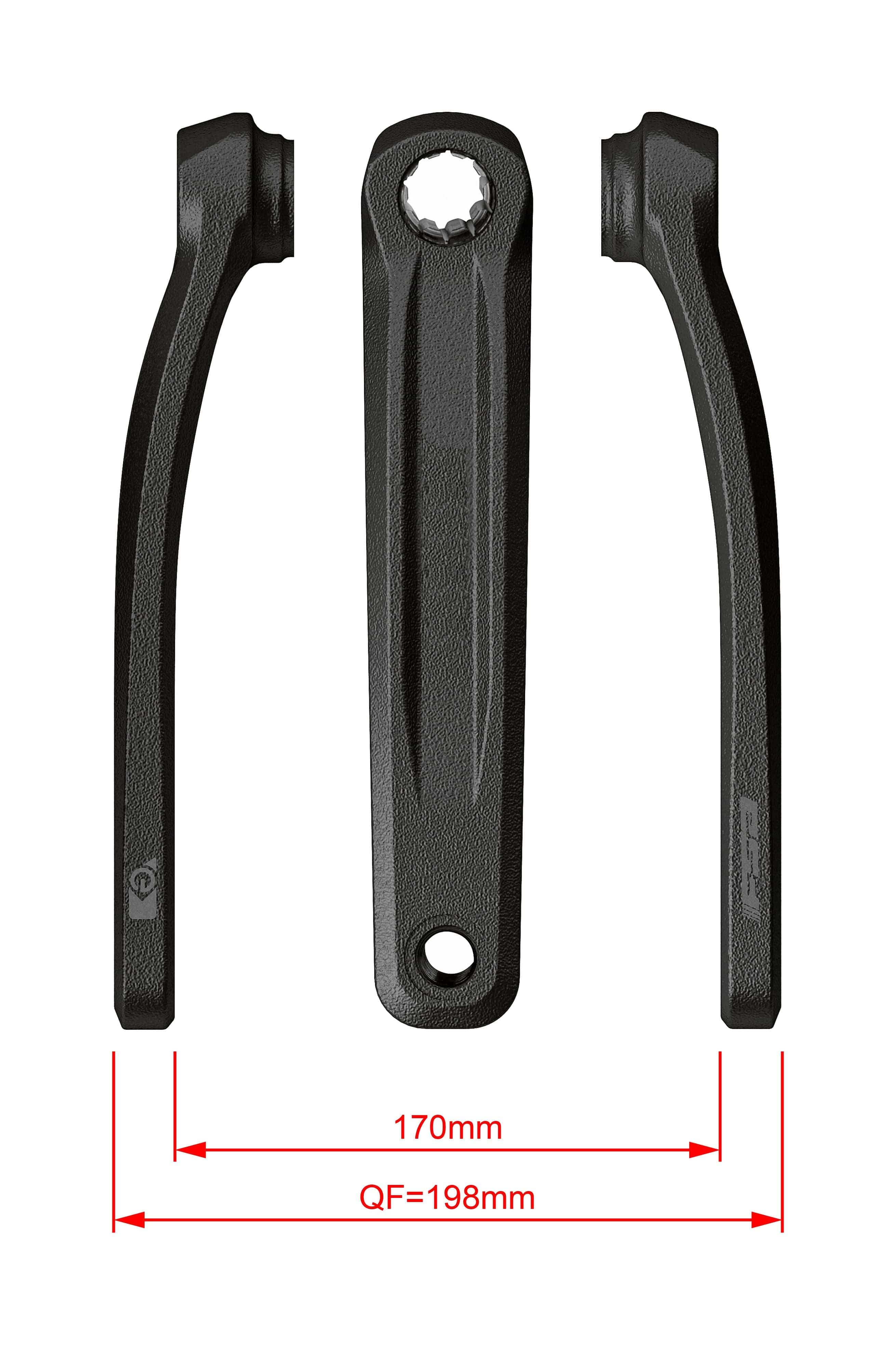 FSA Ebike Chainset CK-320 Bosch black 27.5mm MTB crankset with 160mm arms, designed for e-bike components.