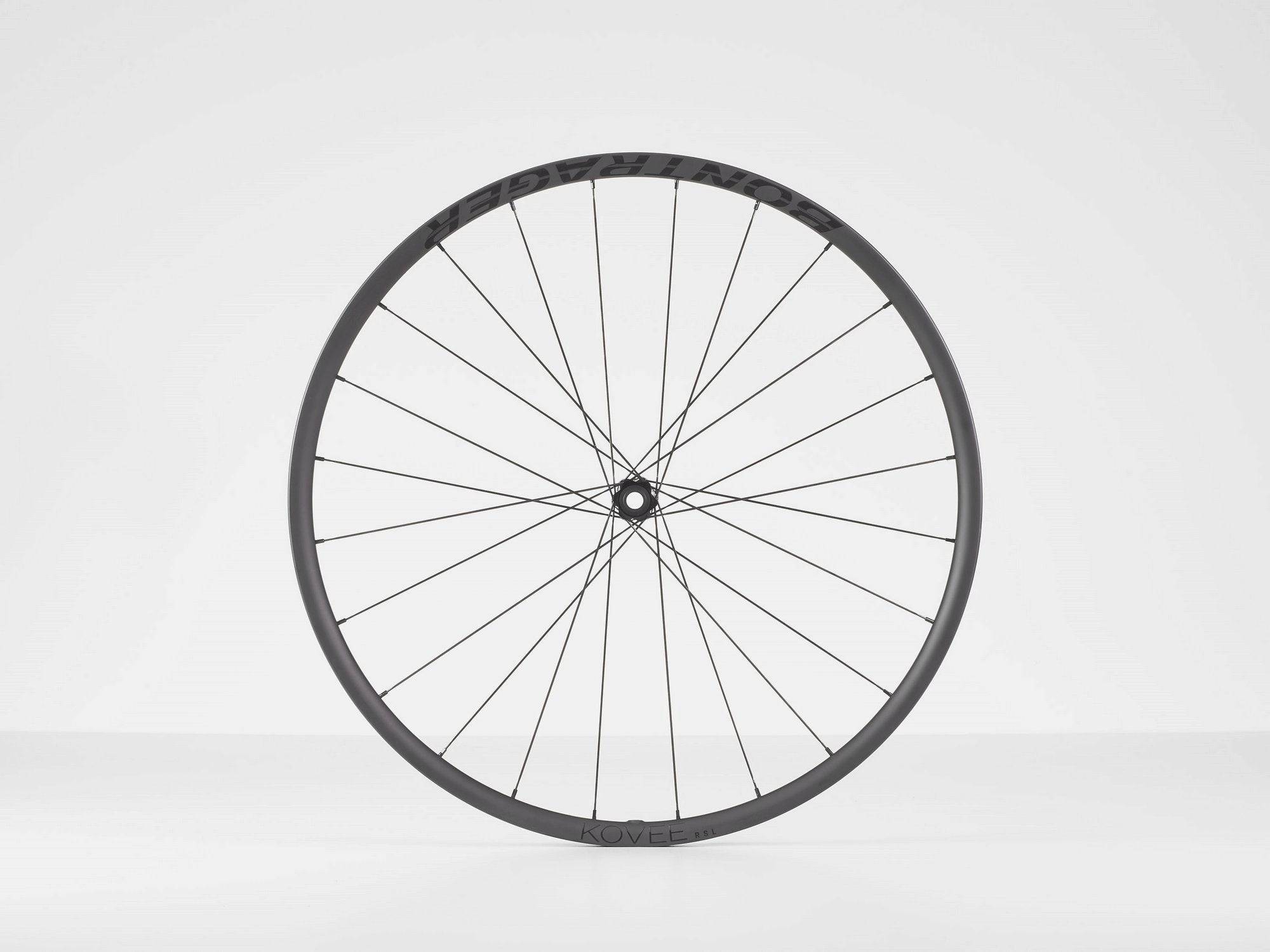 Bontrager Kovee RSL 30 TLR Boost 29 MTB wheel with DT Swiss 240s hubs, showing the lightweight carbon rim and hub details.