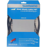 Shimano Dura-Ace road brake cable set with polymer-coated inner cables, black, for high-performance cycling brake system.