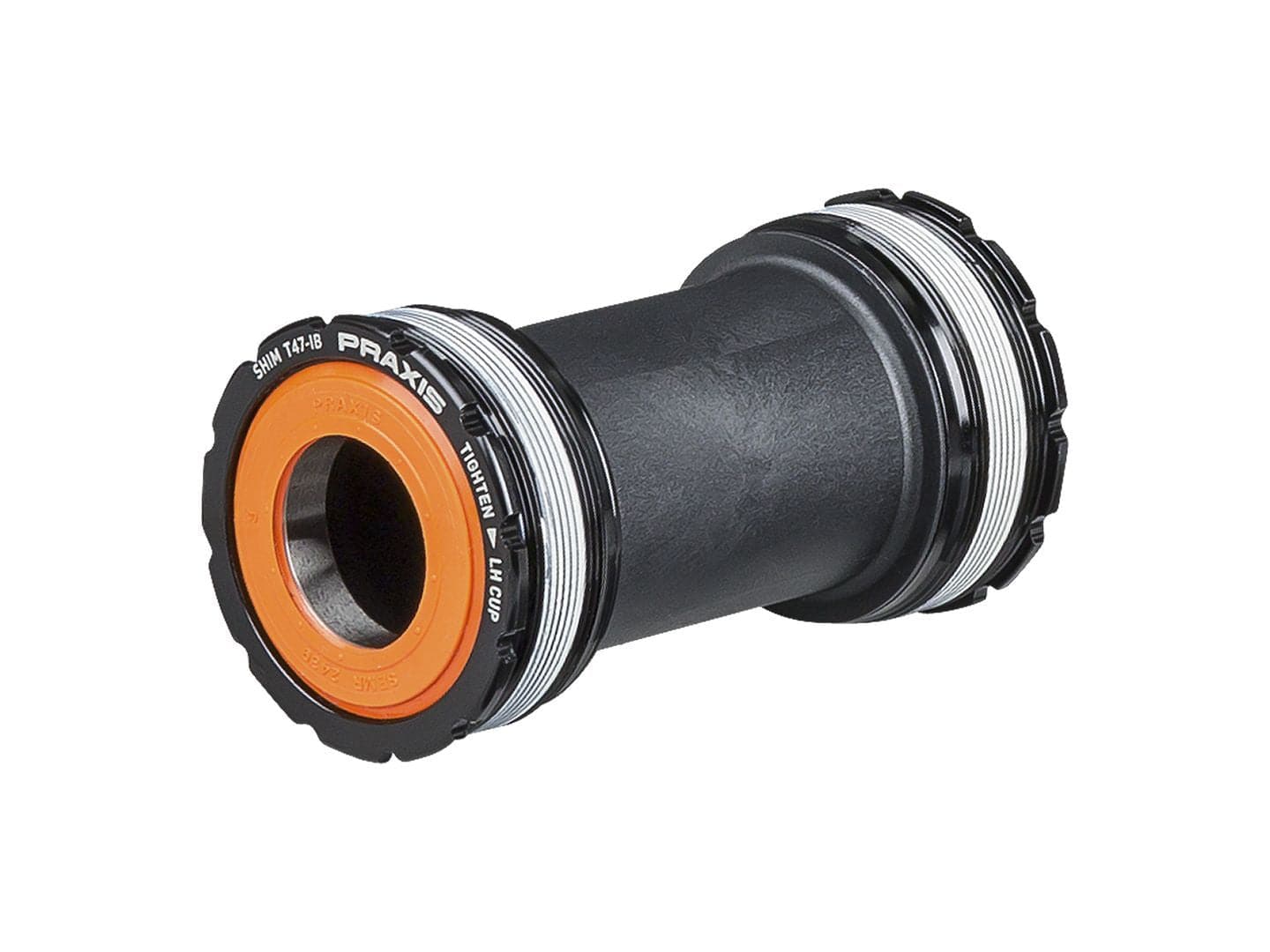 Shimano T47 inboard bottom bracket in black for Trek bikes, 85.5mm length, compatible with various cranksets, no axle included