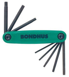 Bondhus TORX Fold-Up Tool Set with 8 sizes T9 to T40, compact workshop tools for bike maintenance, with fold-up handle.