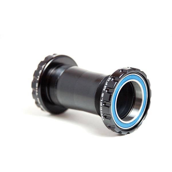 Wheels Manufacturing BSA 30 bottom bracket with steel bearings, serviceable design, for bike components and maintenance.