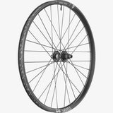 DT Swiss EXC 1200 27.5-inch rear mountain bike wheel with carbon rim, BOOST Micro Spline XD compatible, shown from side view.