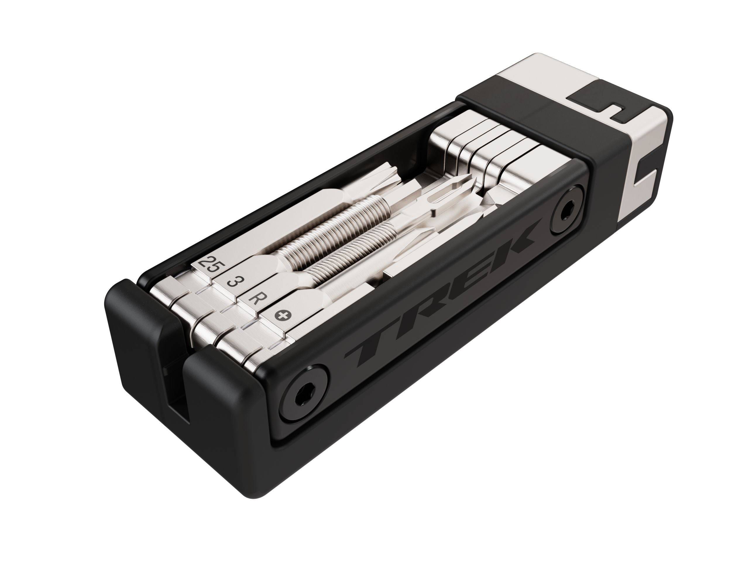 Trek Pro BITS multi-tool in black with 18 functions, compact and durable workshop tool for versatile repairs and maintenance.