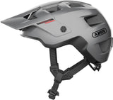 ABUS MODROP mountain bike helmet with adjustable visor and secure fit system, showcasing the helmet's ventilation and strap details.