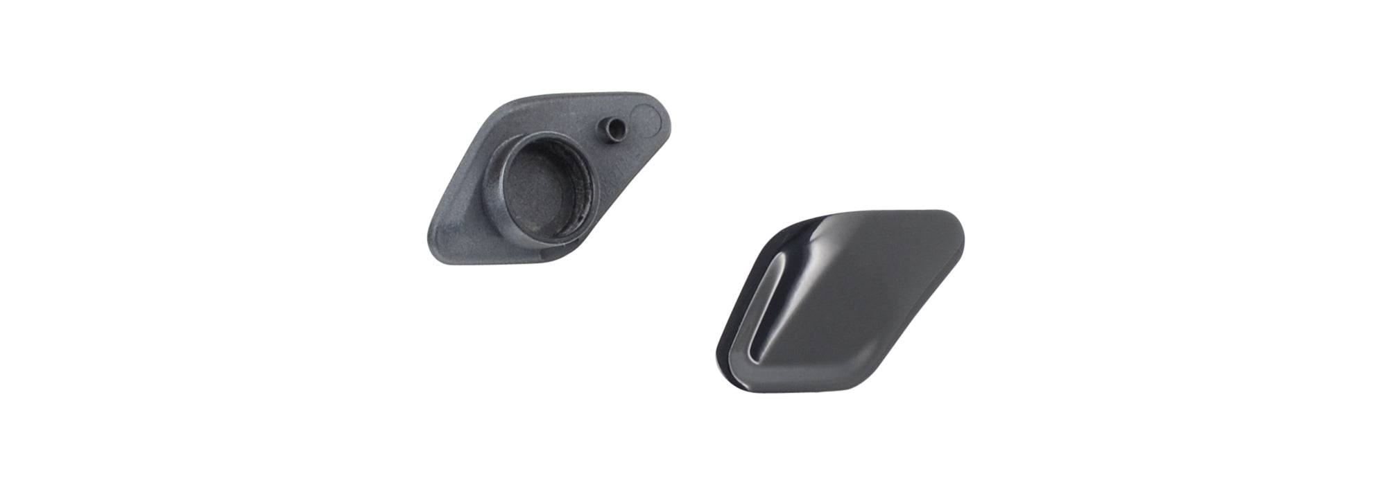 Trek Domane SL IsoSpeed rear cover in black, seat tube frame protection component, designed for Trek road bike frames.
