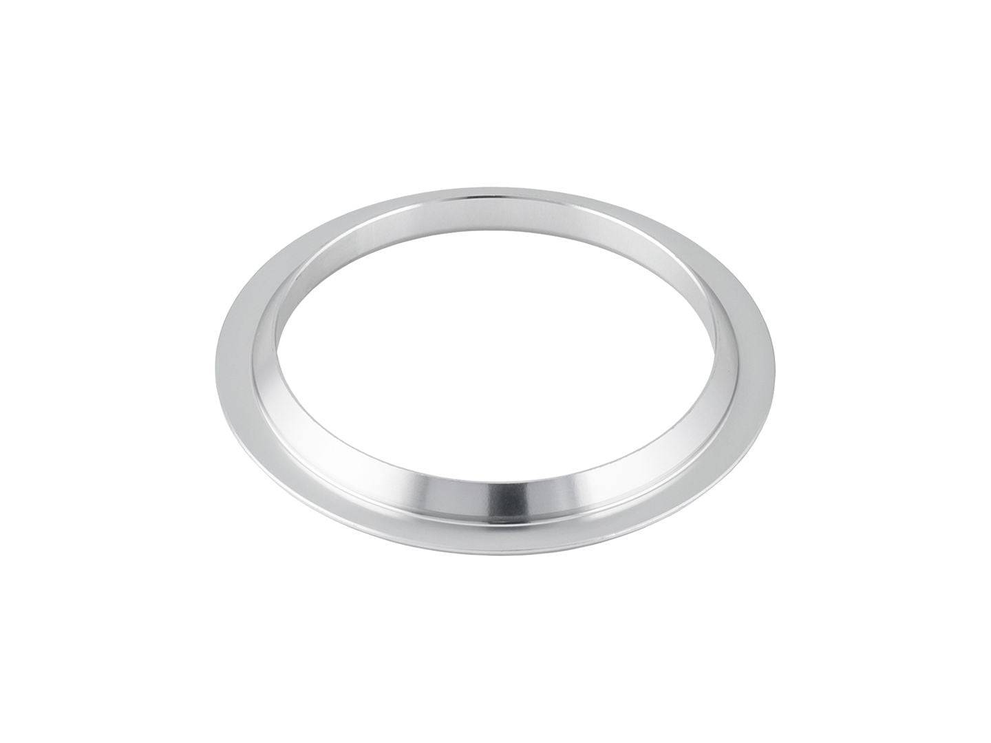 Silver FSA 1.5-inch lower headset crown race for bike steering, designed for Trek precision components, shown in close-up.