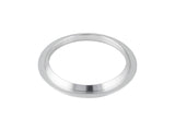 Silver FSA 1.5-inch lower headset crown race for bike steering, designed for Trek precision components, shown in close-up.