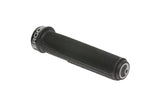 Ergon GFR1 Black MTB grips with high-strength alloy clamps, designed for gravity mountain biking, featuring ergonomic rubber grips.