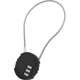 Urban Iki front seat wire lock with combination code securing a child bike seat, durable metal design for bike safety.