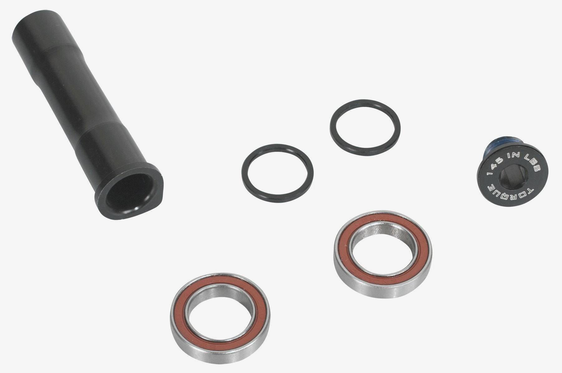 Trek Top Fuel 26 main pivot and rocker hardware kit in black and red for 2009+ suspension bikes, includes components for bike maintenance.