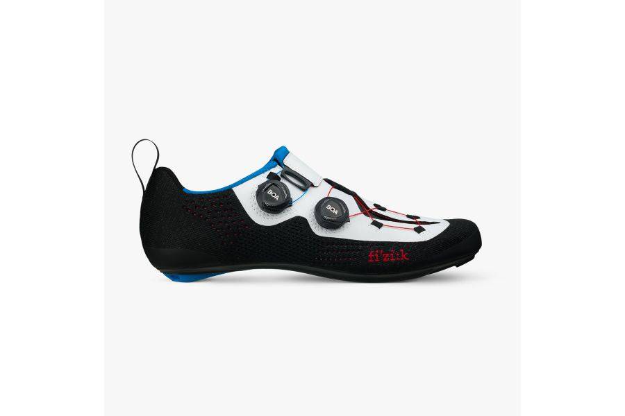 Fizik R1 Transiro black and white road cycling shoe with dual BOA closure, size 38, designed for performance riding.