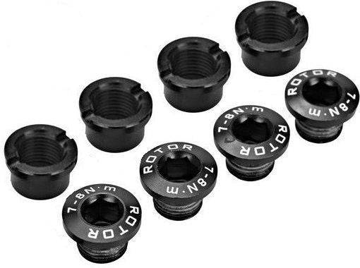 ROTOR Road 1X Bolt Set - 4 Bolts/4 Nuts - Black | Swinnerton Cycles